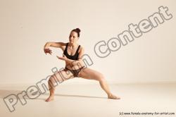 Underwear Martial art Woman White Moving poses Average long colored Dynamic poses Academic